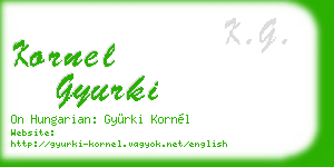 kornel gyurki business card